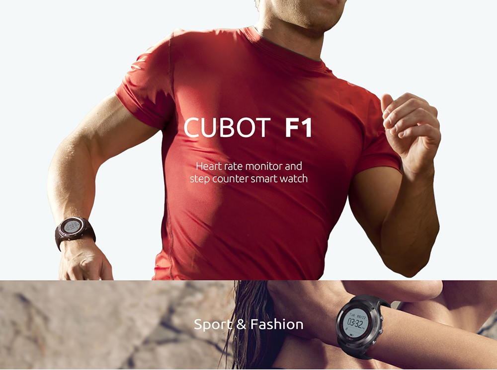 CUBOT F1 Smartwatch NORDIC Chip IP67 Water Resistant Heart Rate Monitor Bluetooth Calls SMS Reminder Compatible With Android IOS