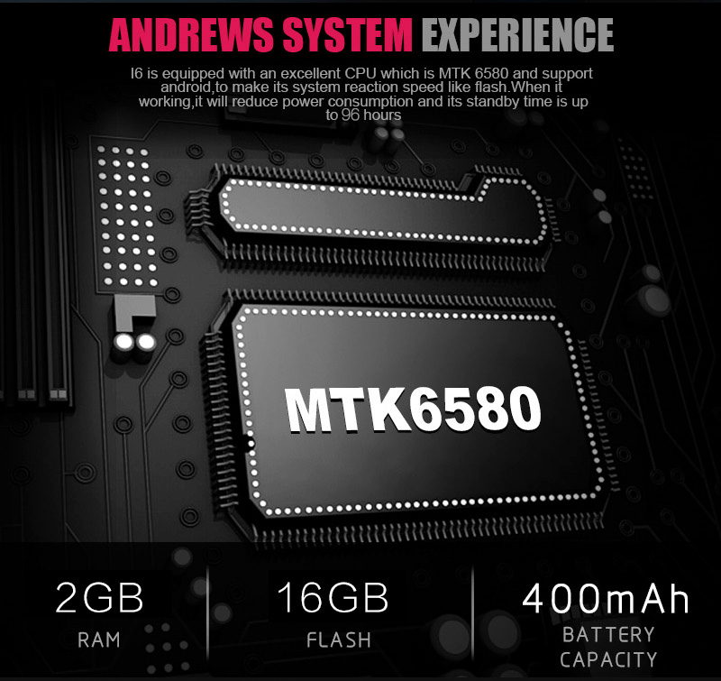 I6 Smartwatch Phone MTK6580 quad-core 1.3GHz 2GB ROM 16GB RAM GPS Google Play Pedometer Compatible with iOS Android - Silver