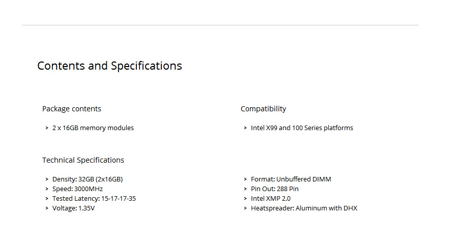 CORSAIR Dominator Platinum Series 2 x 16GB DDR4 Memory Modules DRAM 3000MHz C15 Memory Kit CMD32GX4M2B3000C15 - Black