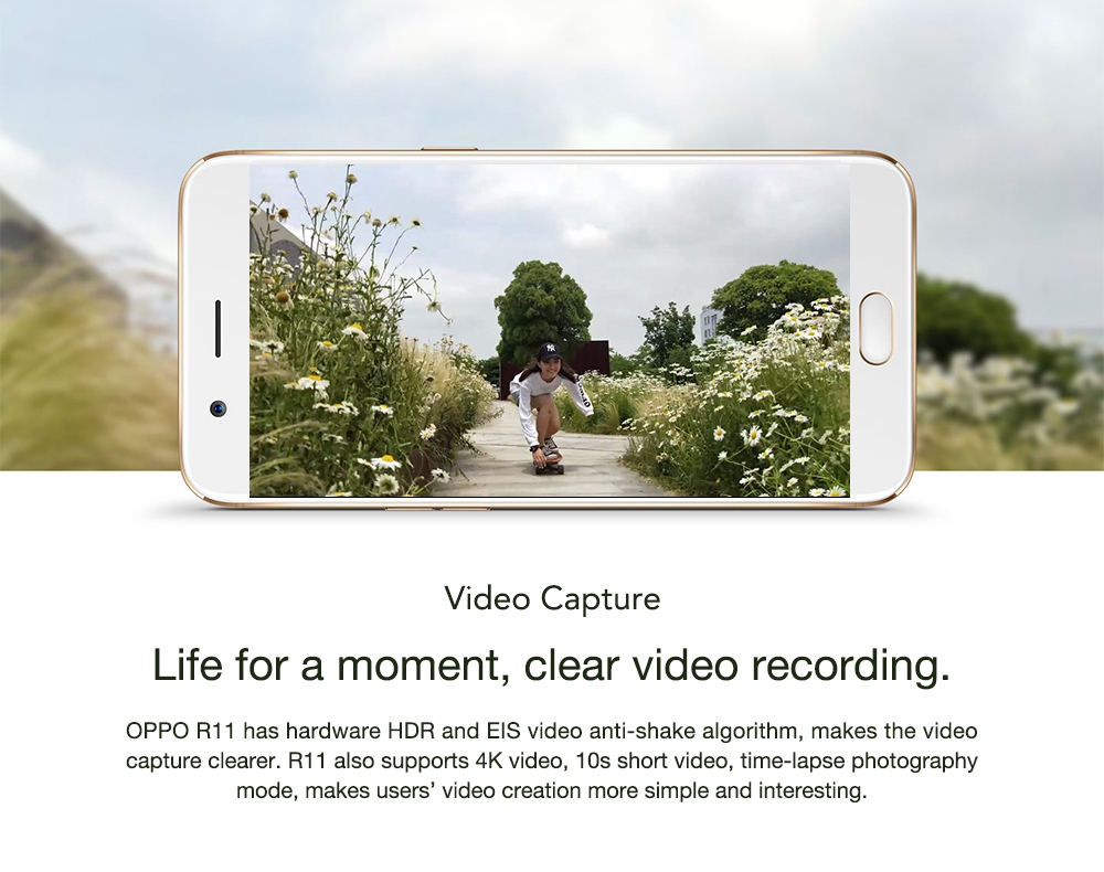 OPPO R11 5.5 Inch Smartphone Android 7.1 16.0MP + 20.0MP Dual Rear Cam + 20.0MP Front Cam Snapdragon 660 FHD Screen 4GB 64GB  VOOC Flash Charge - Rose Gold