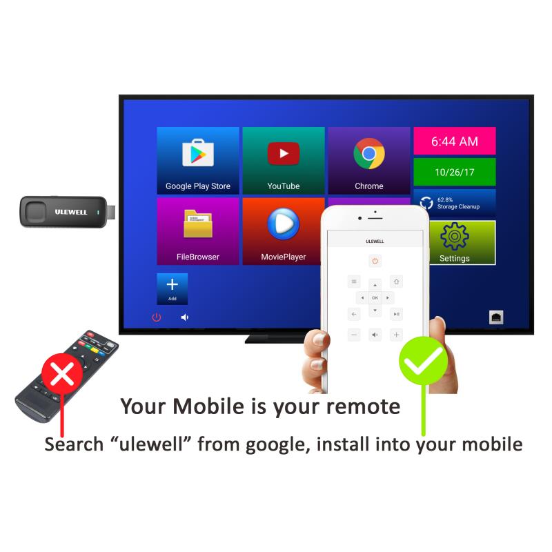 ULEWELL Z28 MINI Android 7.1 RK3328 2GB/16GB 4K TV Stick WIFI Bluetooth USB3.0 H.265 HDR Support DLNA Miracast DRM