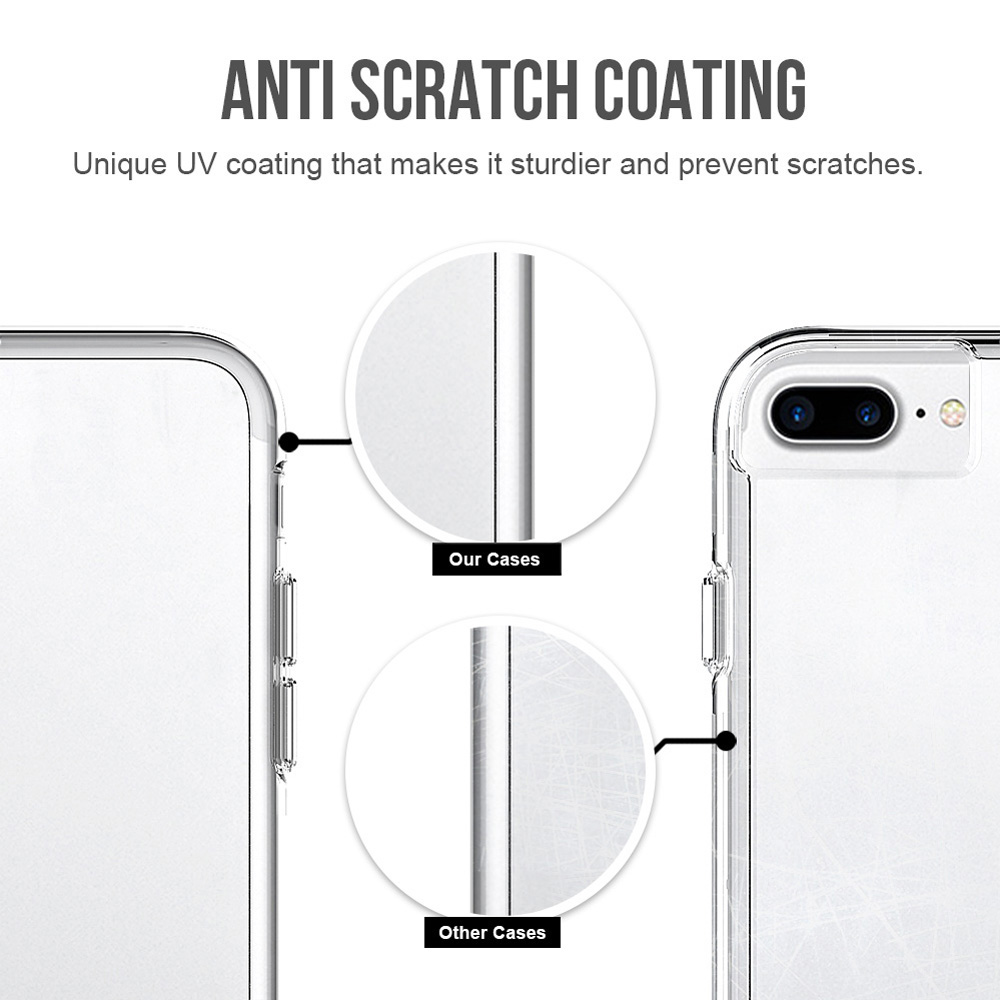 Armour TPU+PC 2-in-1 Protective Case Back Cove For iPhone 7 Plus / iPhone 8 Plus - Transparent