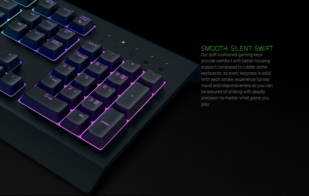 [HK Stock] Razer Cynosa Chroma Multi-color RGB Wired Gaming Keyboard Individual Backlit Keys Spill-resistant Durable Design - Black
