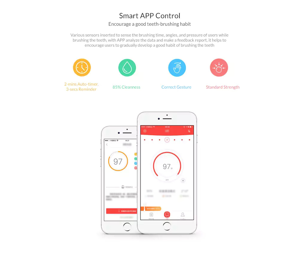 Xiaomi Oclean One Sonic Electrical Toothbrush Bluetooth APP Control IPX7 Waterproof International Version -Pink