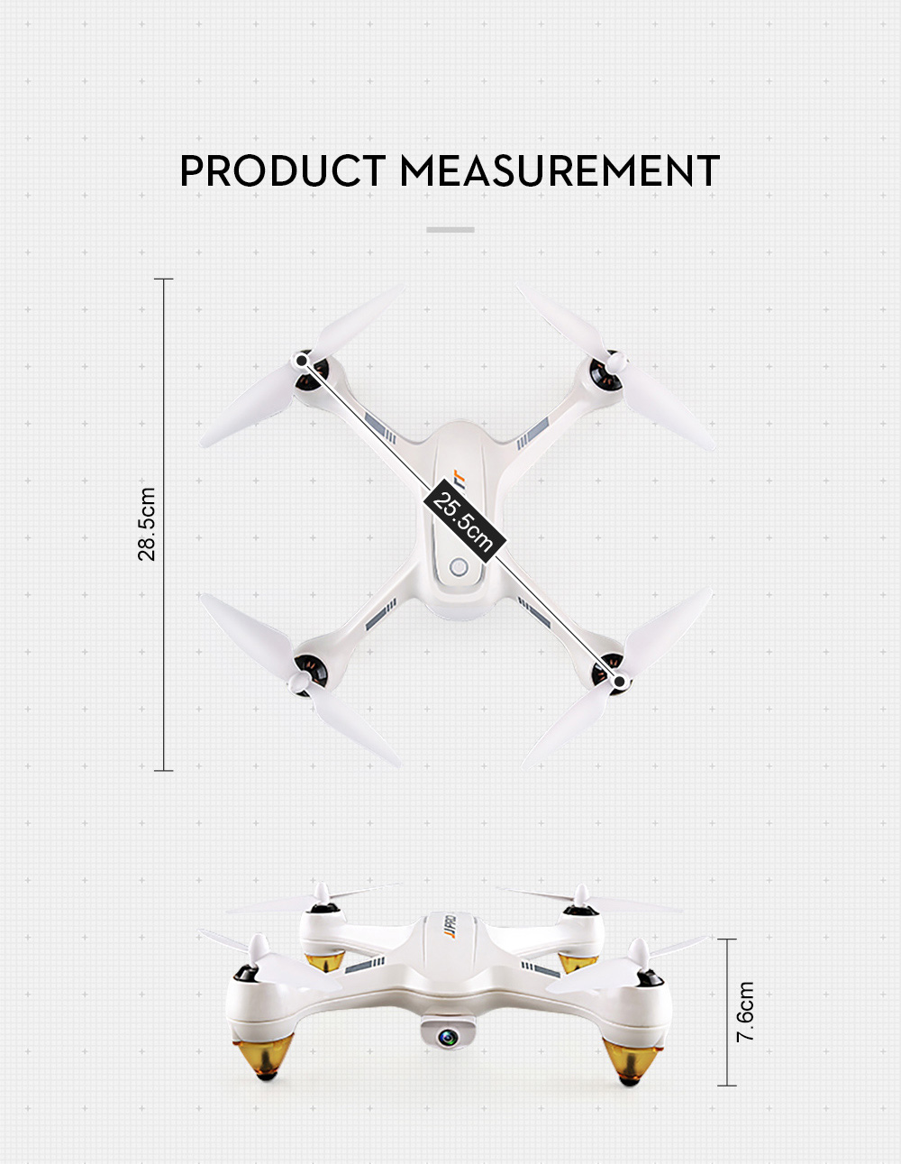 JJRC JJPRO X3 HAX WIFI FPV Brushless Drone with 1080P HD Detachable Camera GPS Positioning RC Quadcopter RTF - White