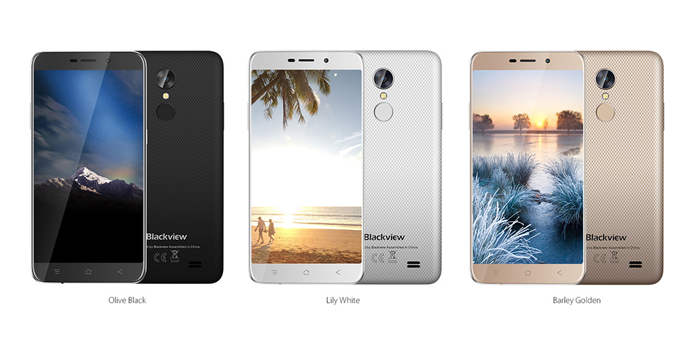 [HK Stock]Blackview A10 5.0 Inch Smartphone 2GB RAM 16GB ROM MTK6580A Quad Core 5.0MP Android 7.0 Touch ID - Black