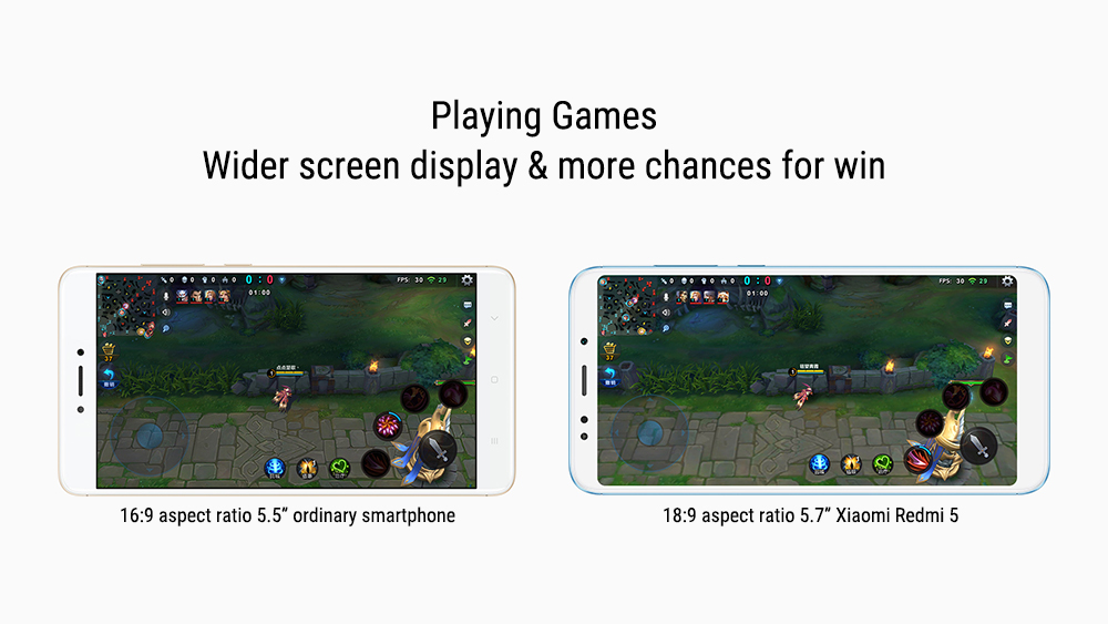 Xiaomi Redmi 5 5.7 Inch 4G LTE Smartphone 18:9 Full Screen 2GB 16GB 12.0MP Cam Qualcomm Snapdragon 450 Octa Core 1.8GHz Touch ID - Rose Gold