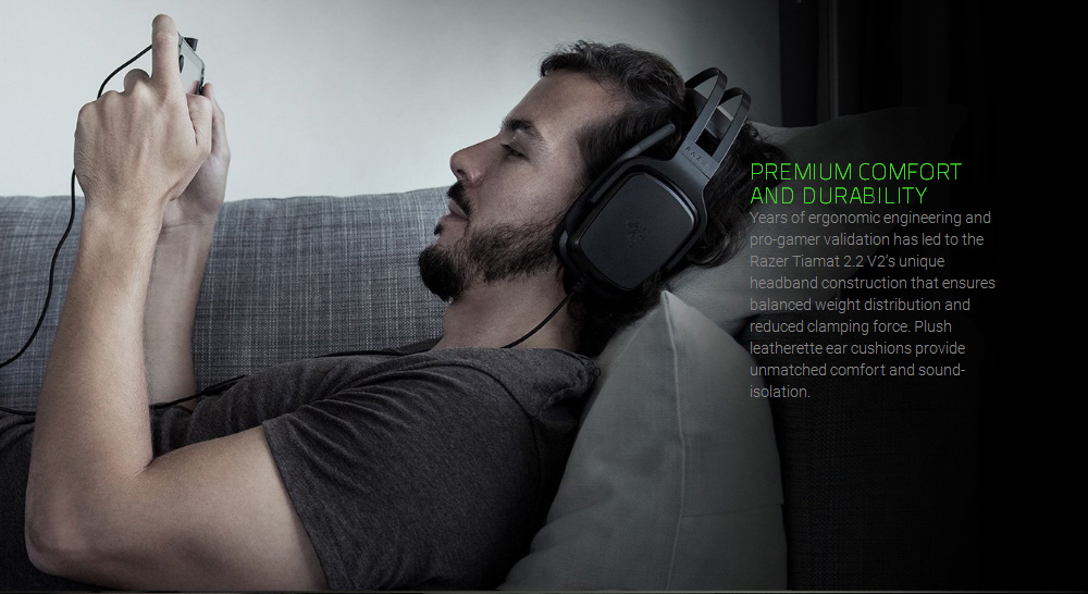 [HK Stock] Razer Tiamat 2.2 V2 Analog Gaming Headset 7.1 Virtual Surround Sound - Black
