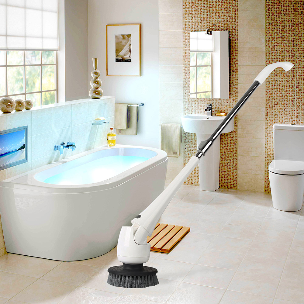 Mini Electric Hand-held Cleaner Multi-function Steady Rotating Cleaning Machine for Bathroom -White/US Plug