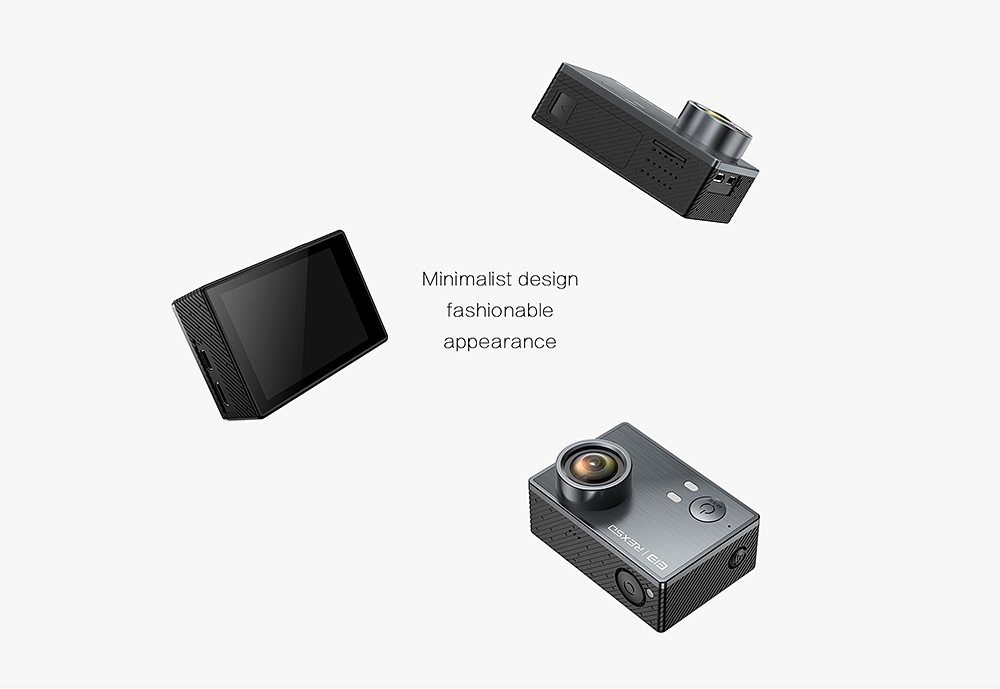 [HK Stock] Elephone REXSO Explorer K HiSilicon HI3559 Panasonic MN34120 Action Camera 2.0 Inch Display 4K WiFi Waterproof 170 Degree Wide Angle - Black