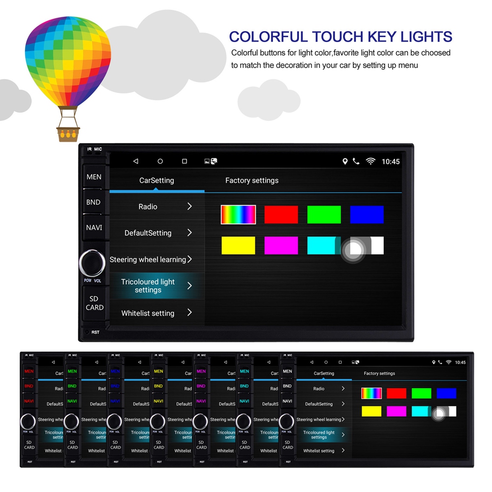 Ezonetronics RM-CT0012 7 Inch Car Player Quad Core WiFi Connection Android 6.0 Bluetooth GPS Stereo Car Display - Black