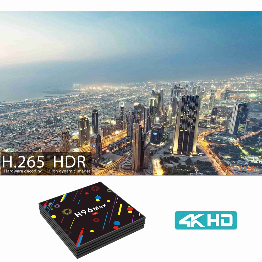 H96 MAX H2 Colorful Edition 4GB/32GB Android 7.1 RK3328 KODI 17.3 4K TV Box 2.4G/5G WiFi LAN Blutooth USB3.0 HDMI