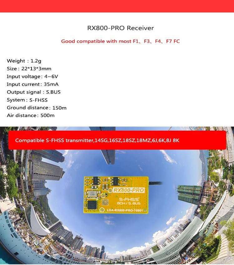 KINGKONG/LDARC TINY X8 2.4G 8CH S-FHSS Digital CC2500 Transmitter with RX800-PRO Receiver Board - Mode 2