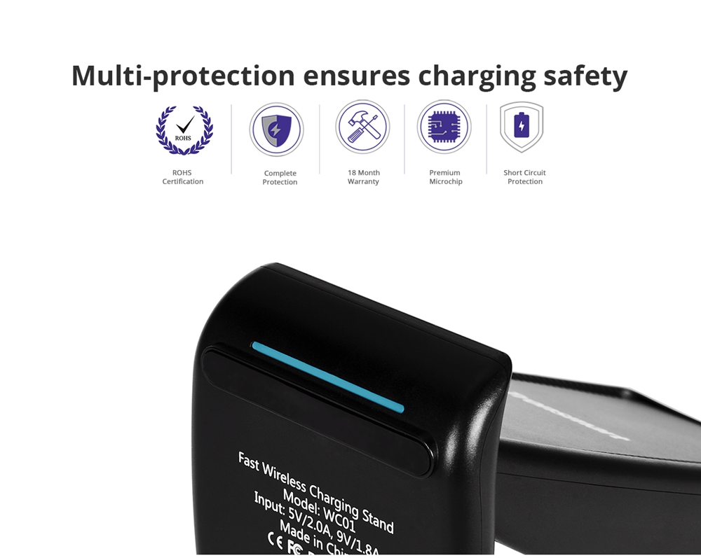 Tronsmart WC01 AirAmp Fast Wireless Charger for iPhone X iPhone 8/8 Plus & Galaxy S8 Note 8 and All Qi-Enabled Devices