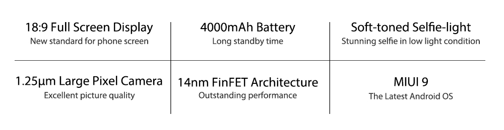 Xiaomi Redmi 5 Plus 5.99 Inch 4G LTE Smartphone 18:9 Full Screen MIUI 9 4GB 64GB Snapdragon 625 Octa Core 12.0MP Cam - Gold