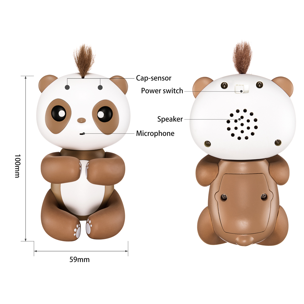 Finger Baby Panda Interactive Intelligent Smart Induction Toys Kids Gift - Black