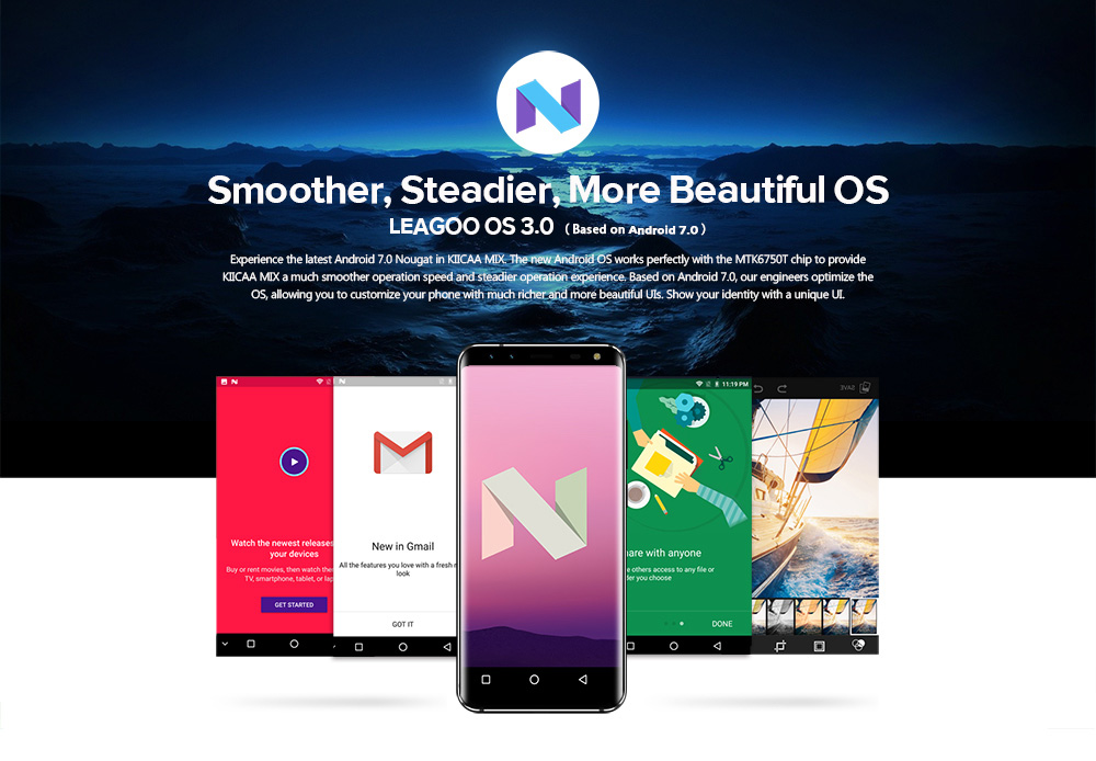 [HK Stock]Leagoo S8 5.7 Inch Smartphone 18:9 HD+ Screen 3GB 32GB MT6750T Octa Core Four Cameras Android 7.0 Touch ID VoLTE - Black