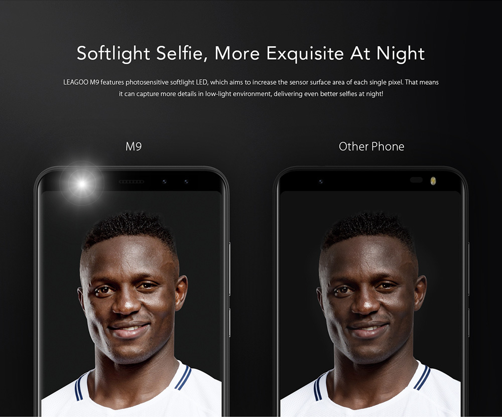 [HK Stock]Leagoo M9 5.5 Inch Smartphone 18:9 HD Screen Four Cameras 2GB 16GB MTK6580 Quad Core Android 7.0 Touch ID Super Slim Curved Body - Gold