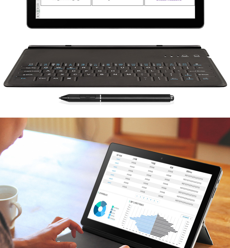 [Package C]VOYO i8 Plus 4G Phablet Dual SIM Dual Standby Android 7.0 10.1 Inch Quad Core MT6753 1.5GHz 3GB RAM 64GB ROM (Silver)+Bluetooth Keyboard(Black) +Stylus Pen(Black)