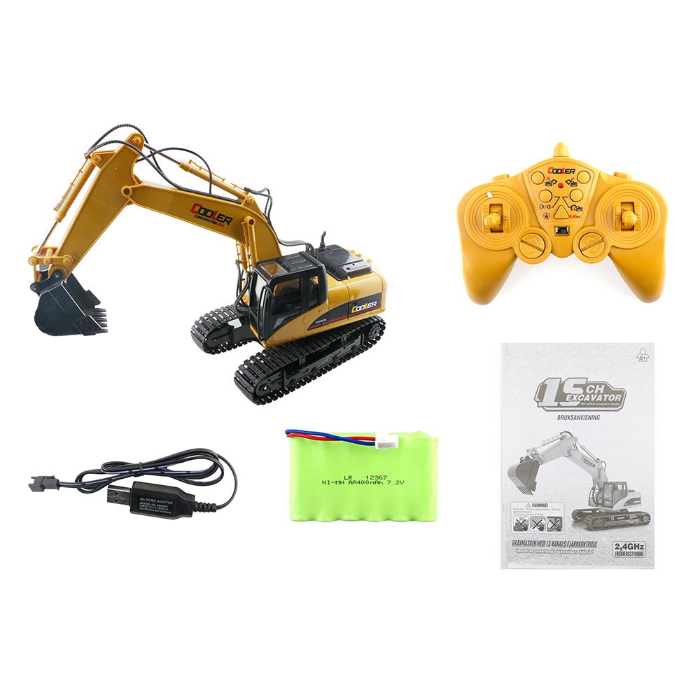 Cooler 1:14 2.4G 15CH RC Excavator Car RTR - Brown