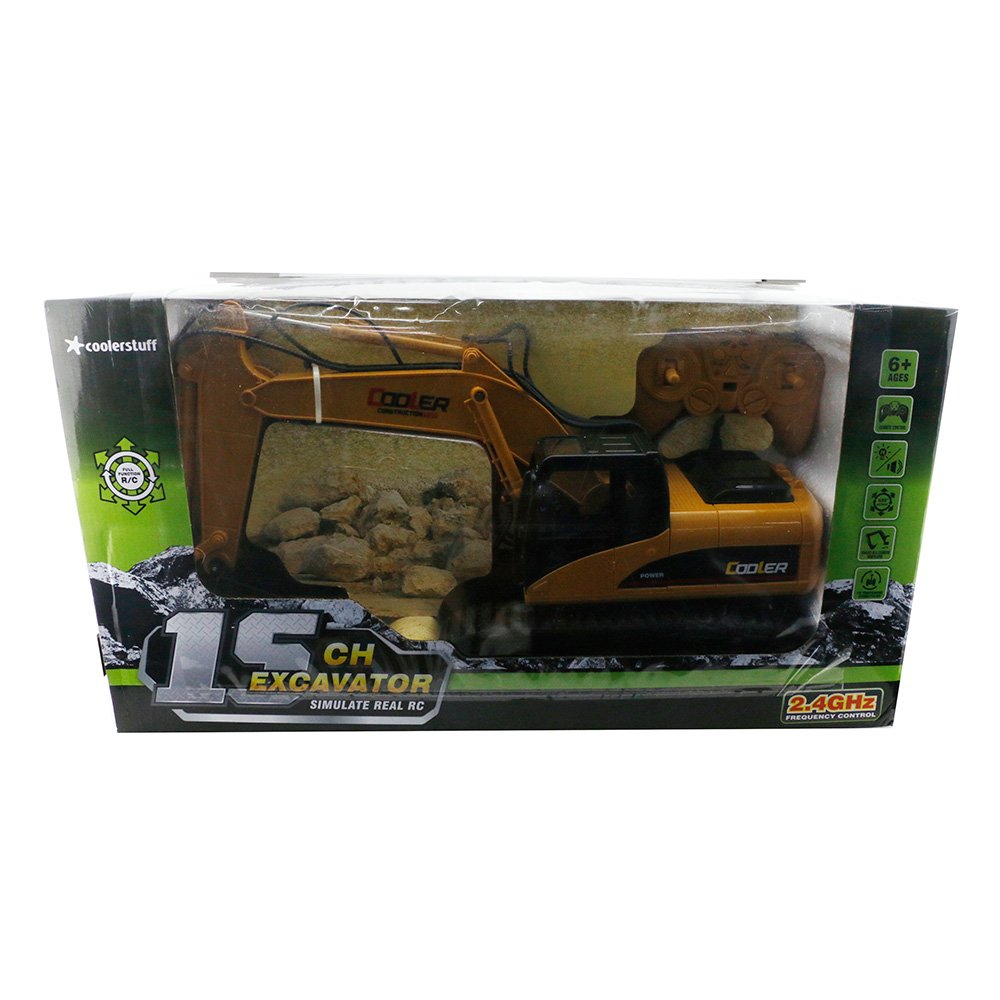 Cooler 1:14 2.4G 15CH RC Excavator Car RTR - Brown