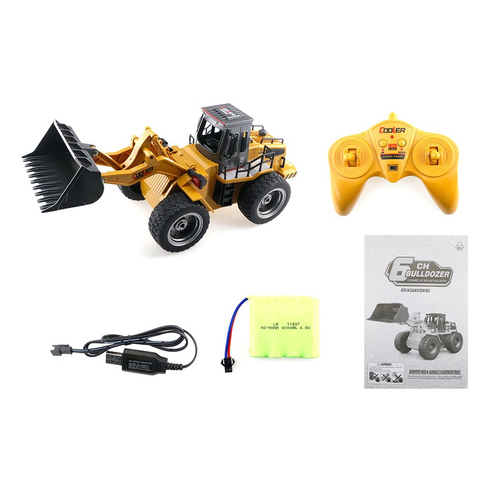 Cooler 1:18 2.4G 6CH RC Bulldozer Car RTR - Brown
