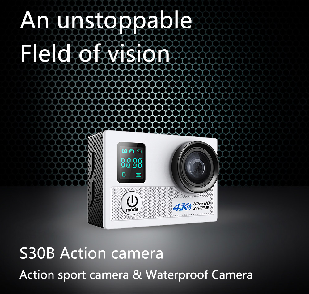 N5B NTK96660 Sony IMX179 2.0 Inches TFT LCD Action Camera 4K 170 Degrees Wide Angle Fish Eye WiFi Dual Lens Waterproof Sports Camera - Silver