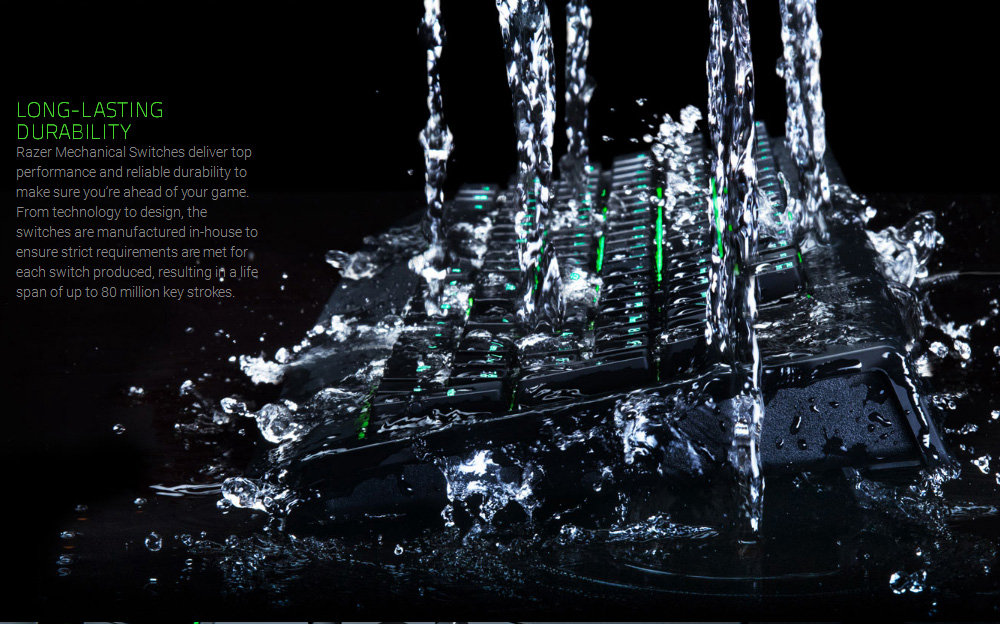 [HK Stock] Razer Blackwidow Ultimate 2016 Backlit Mechanical Gaming Keyboard Fully Programmable Tactile Clicky Razer Green Switch - Black