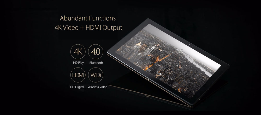 Onda oBook 20 Plus 2 in 1 Tablet PC 10.1 inch Dual OS 4GB/64GB Intel Cherry Trail Z8350 Quad Core 1.84GHz IPS 1920*1200 Windows 10 + Android 5.1- Gray