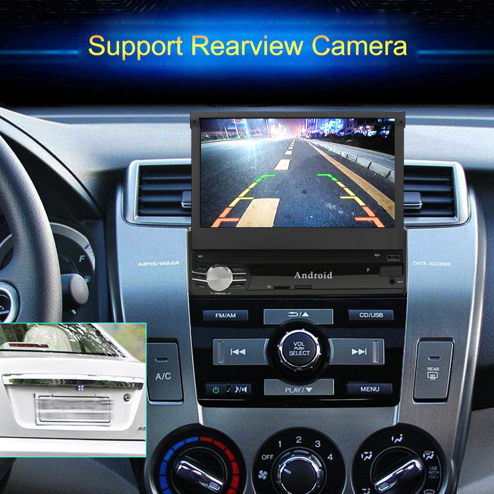 Ezonetronics RM-CT0013 7 Inch Car Player Quad Core WiFi Connection Android 6.0 Bluetooth GPS Stereo Car Display - Black