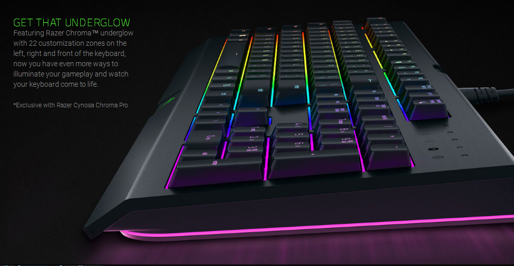 Razer Cynosa Chroma Multi-color RGB Wired Gaming Keyboard