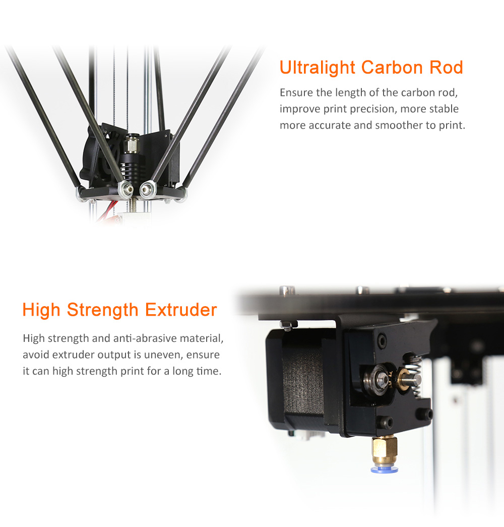 Anet A4 Delta 3D Printer Kit Easy Assembly Metal Frame