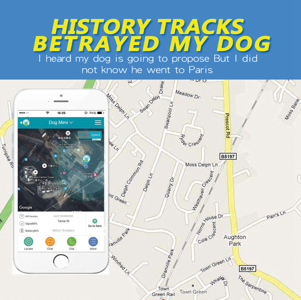 Tencent Mini GPS Tracker GSM GPRS GPS LBS WIFI Tracker Locator 2G Device SOS Alarm Voice Monitoring - White