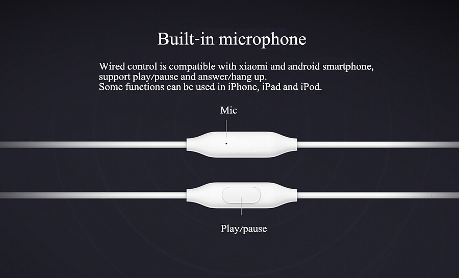 Original Xiaomi Piston Fresh Edition Earphone Wired Control Headphone with Mic - Purple