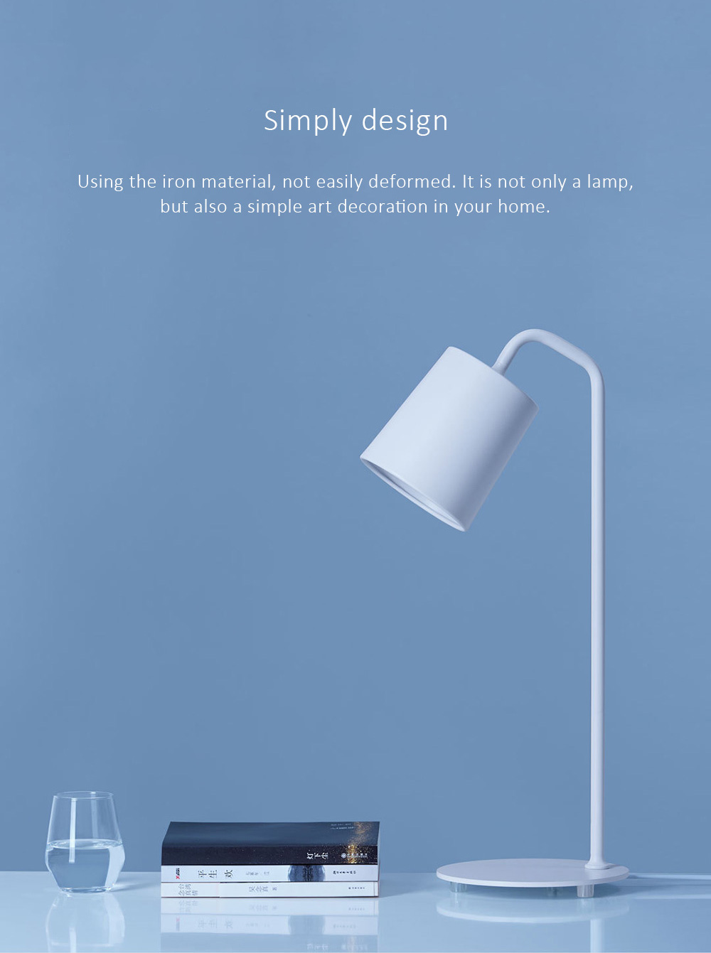 Xiaomi Mijia Yeelight Iron Lamp E27 Universal Screw 60W Replaceable Bulb Non-slip Base Desk Lamp -White
