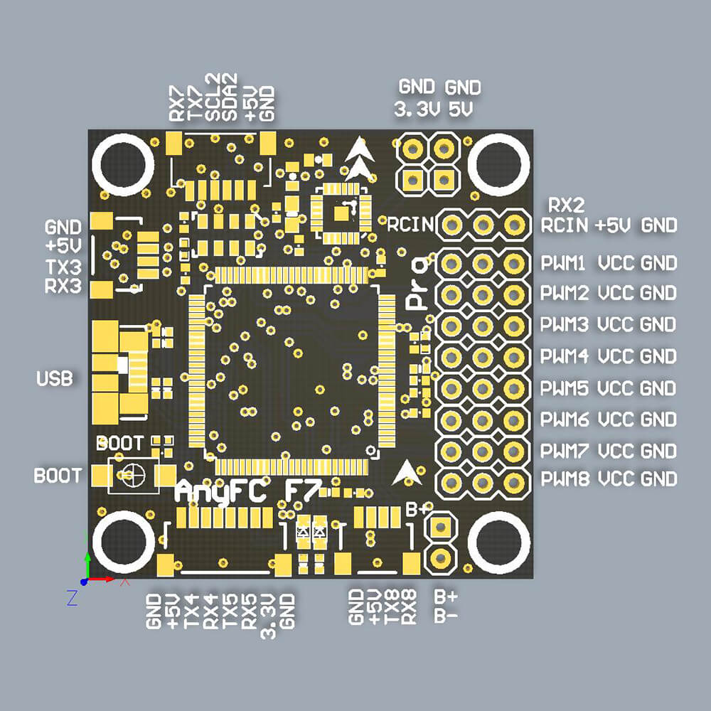 Redpawz F7 Pro 30.5X30.5mm Flight Controller Board Betaflight MPU6000 STM32F745VGT6 2-4S BEC 5V1A