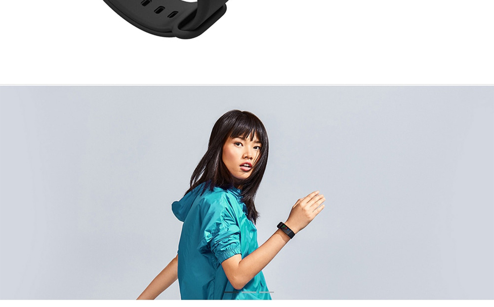 [HK Stock][Official Global Version]Original Xiaomi Huami Amazfit Cor MiDong Smart Bracelet 5ATM Waterproof 2.5D Color IPS Touch Screen 316L Stainless Steel Frame 1.23 Inch Bluetooth 4.1 - Black