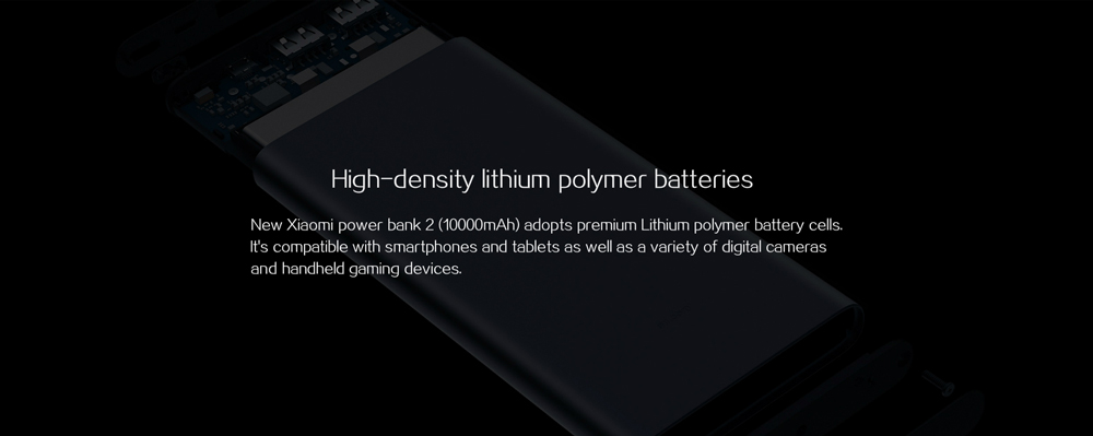 New Xiaomi Power Bank 2 10000mAh Dual USB Ports Two-way Quick Charge - Silver