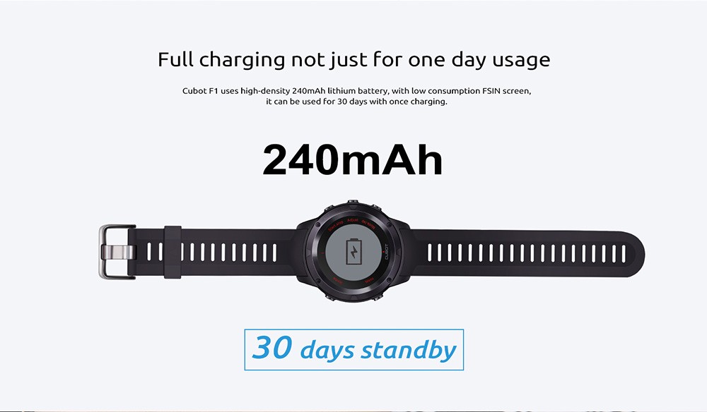 CUBOT F1 Smartwatch NORDIC Chip IP67 Water Resistant Heart Rate Monitor Bluetooth Calls SMS Reminder Compatible With Android IOS