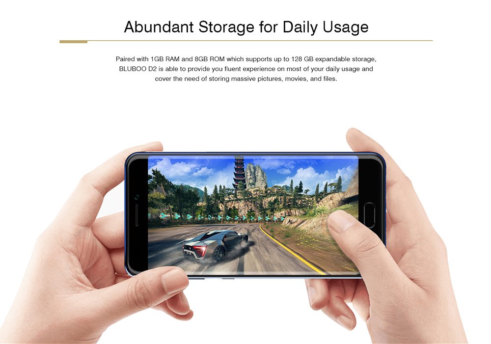 [HK Stock]Bluboo D2 5.2 Inch Smartphone HD Screen Dual Rear Camera 8GB MT6580A Quad Core Android 6.0 3300mAh OTA - Blue