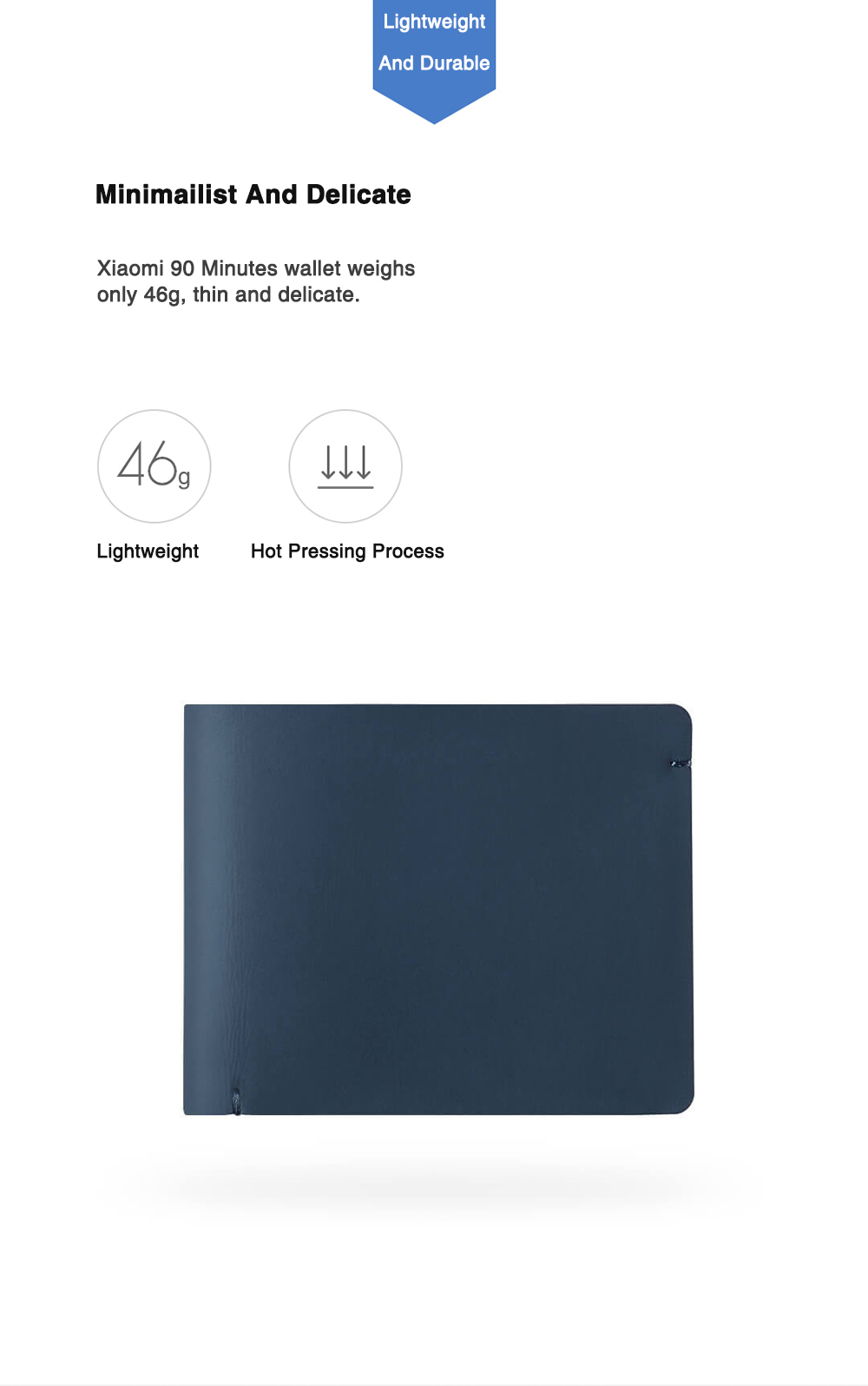 Xiaomi 90 Minutes Wallet Lightweight Purse Anti-theft RFID Safe Multiple Card Holder - Blue