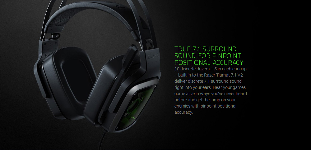 [HK Stock] Razer Tiamat 7.1 V2 Analog Digital Surround Sound Gaming Headset - Black