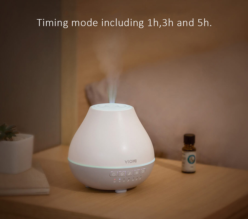 Xiaomi Viomi Aromatherapy Diffuser Air Humidifier Blutooth 4.0 APP Control 4 Color Lights Mist 200ML Automatic Portable Timed Aromatherapy Machine -White/Music Version