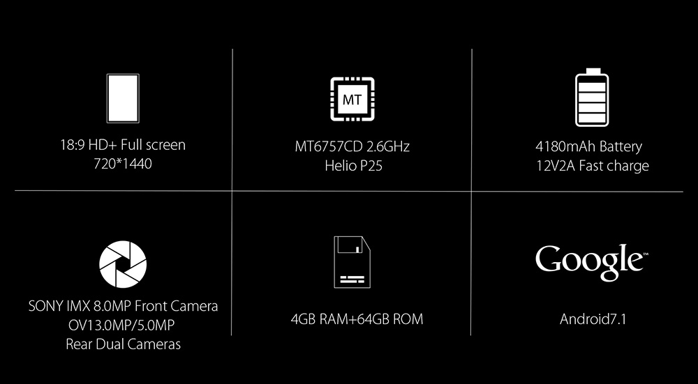 [HK Stock]Blackview BV9000 5.7 Inch 4G LTE Smartphone Waterproof IP68 Waterproof 4GB 64GB MT6757CD Octa Core Dual Rear Camera Android 7.1 4180mAh Large Battery - Gold