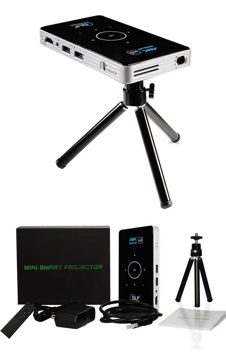 C6 DLP Mini Pocket Projector 2GB 32GB Black