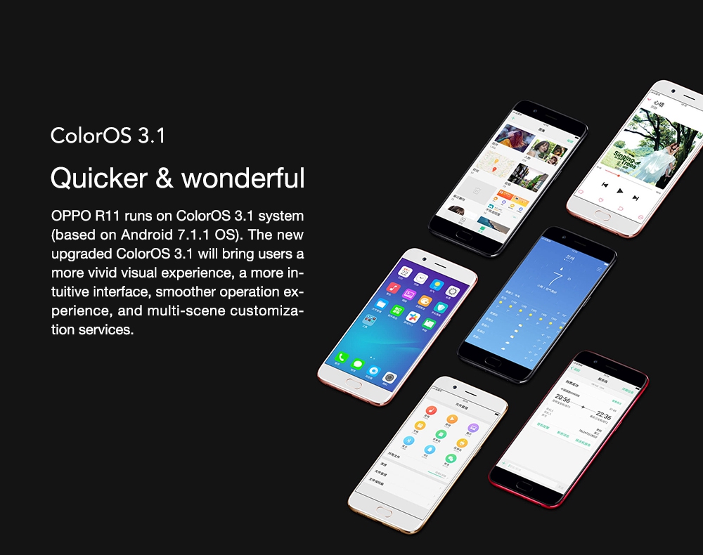 OPPO R11 5.5 Inch Smartphone Android 7.1 16.0MP + 20.0MP Dual Rear Cam + 20.0MP Front Cam Snapdragon 660 FHD Screen 4GB 64GB  VOOC Flash Charge - Black