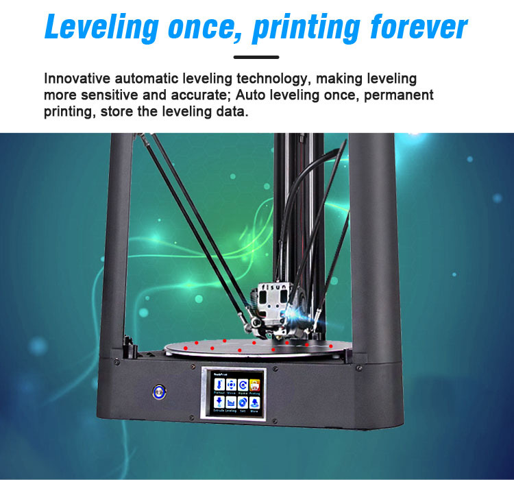FLSUN QQ Pre-assembled Delta 3D Printer with Printing Size 260x260x370 Auto Leveling Touch Screen WIFI Remote Control