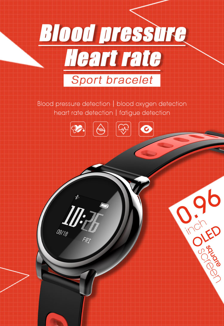 B8 Smart Bracelet Bluetooth Heart Rate / Blood Pressure Monitor  Health Tracker Nordic NRF52832 IP67 Waterproof For iOS Android - Red