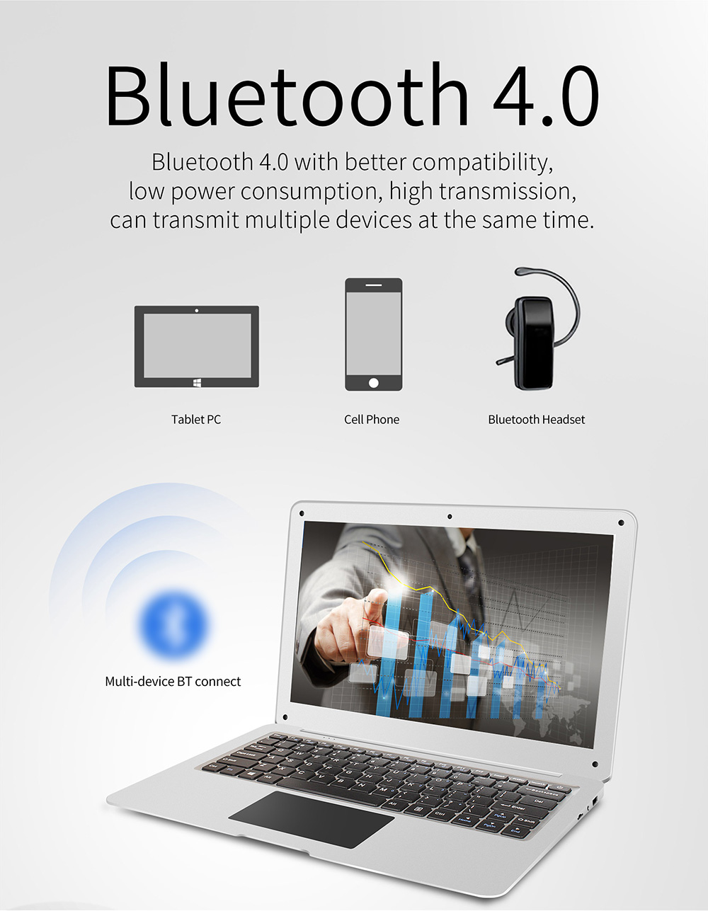 Jumper EZbook 2SE Laptop Intel Cherry Trail Z8350 Quad Core 14 Inch 1600 x 900 Windows 10 2GB RAM 64GB ROM eMMC -