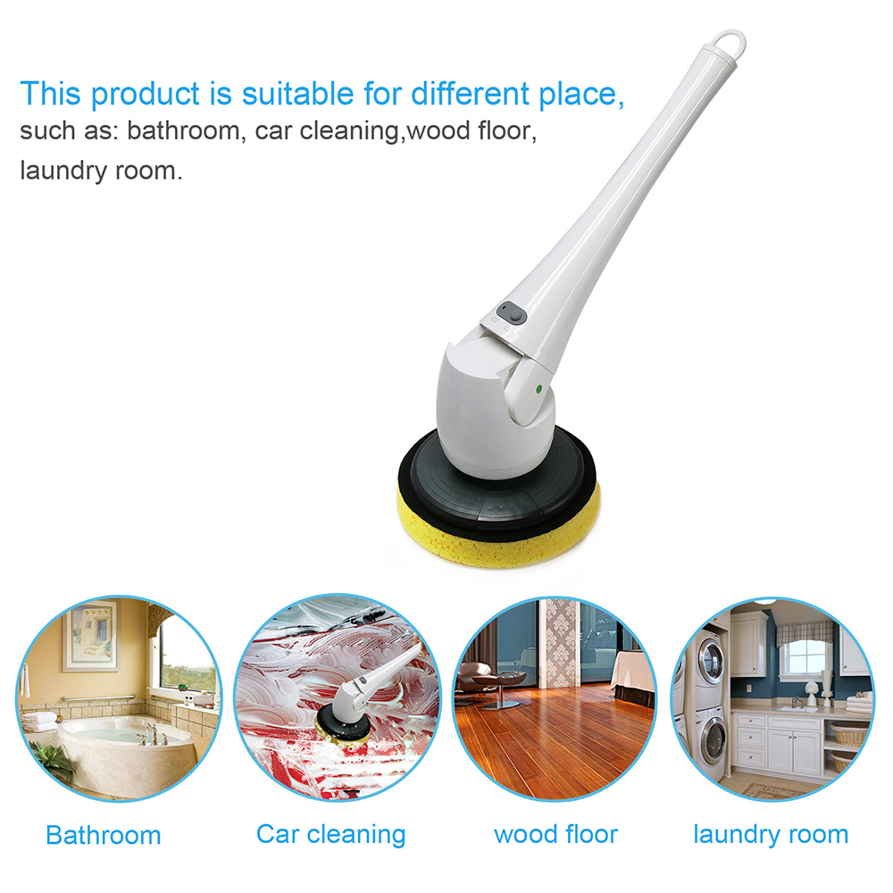 Mini Electric Hand-held Cleaner Multi-function Steady Rotating Cleaning Machine for Bathroom -White/US Plug